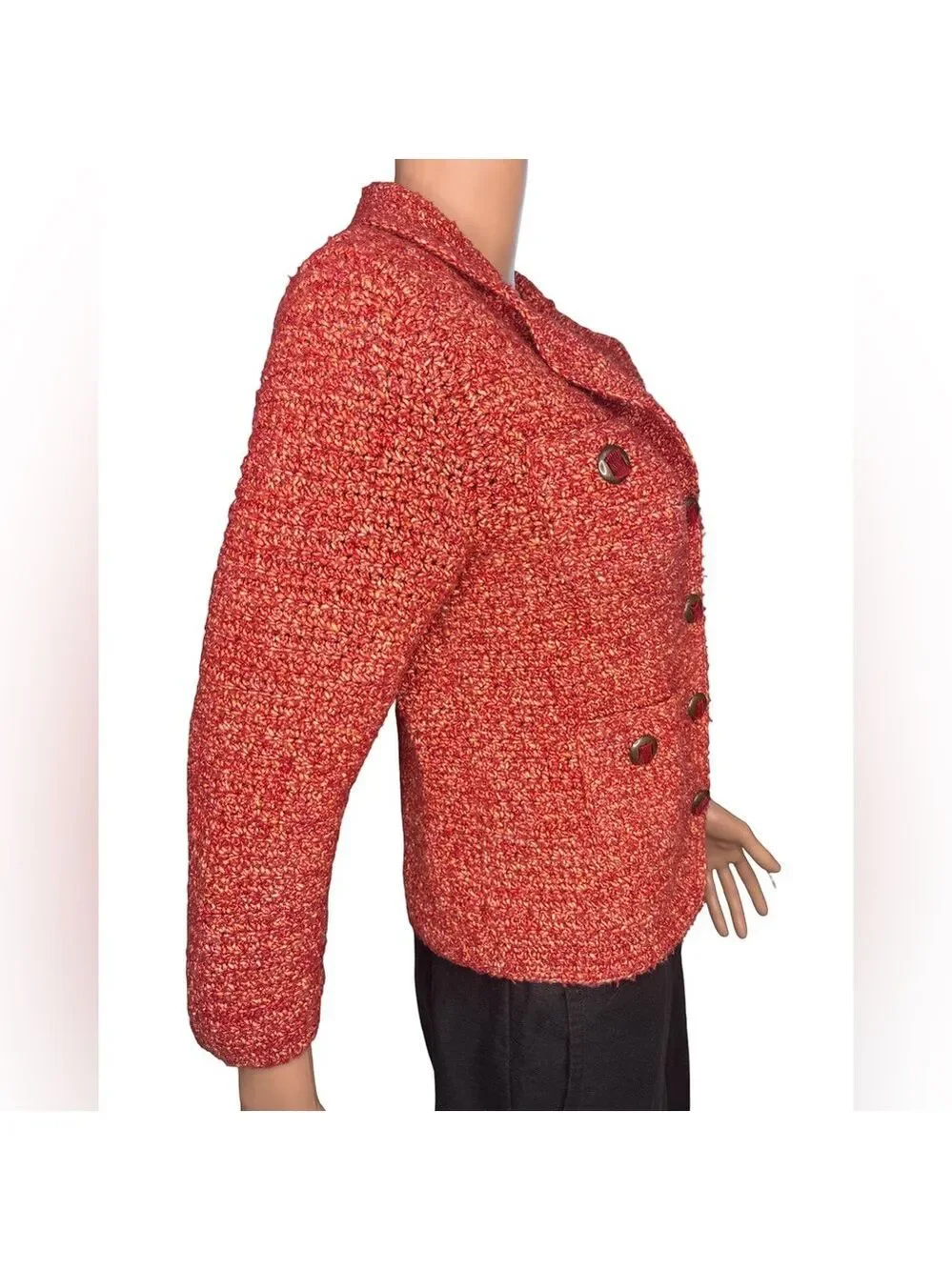 Cynthia Steffe Coral Tweed Blazer Small Knit